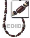 Summer Accessories Dark Brown Buri Tube Necklace SMRAC107NK Summer Beach Wear Accessories Seeds Necklaces