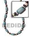 Summer Accessories Turqoise Blue Buri Tube SMRAC108NK Summer Beach Wear Accessories Seeds Necklaces