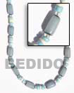 Summer Accessories Turqoise Blue Buri Tube SMRAC122NK Summer Beach Wear Accessories Seeds Necklaces