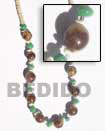 Summer Accessories 10 Mm Buri Beads With Green SMRAC133NK Summer Beach Wear Accessories Seeds Necklaces
