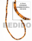 Summer Accessories 4-5mm Hammer Shell Orange SMRAC010HS Summer Beach Wear Accessories Shell Beads
