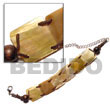 Summer Accessories Sq. Cut mother of pearl Weaved   Wax SMRAC495BR Summer Beach Wear Accessories Shell Bracelets