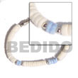 Summer Accessories 4-5 Mm White Shell With Blue SMRAC5036BR Summer Beach Wear Accessories Shell Bracelets