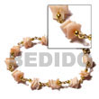 Summer Accessories Pink Rose In Gold Chain SMRAC5051BR Summer Beach Wear Accessories Shell Bracelets