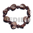 Summer Accessories Brown Kabibe Shell Nuggest SMRAC5226BR Summer Beach Wear Accessories Shell Bracelets