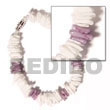 Summer Accessories White Rose   Dyed Lilac SMRAC670BR Summer Beach Wear Accessories Shell Bracelets