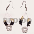 Summer Accessories Floating 2-3mm Black Coco SMRAC1003ER Summer Beach Wear Accessories Shell Earrings