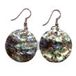 Summer Accessories 35mm Dangling Round Paua SMRAC418ER Summer Beach Wear Accessories Shell Earrings