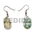 Summer Accessories Dangling Oval Green Shell SMRAC5009ER Summer Beach Wear Accessories Shell Earrings