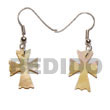 Summer Accessories Dangling 19x14mm mother of pearl Cross SMRAC5023ER Summer Beach Wear Accessories Shell Earrings