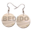 Summer Accessories 35mm Round Kabibe Shell SMRAC5060ER Summer Beach Wear Accessories Shell Earrings