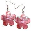 Summer Accessories 35mm Pink hammer shell Flower SMRAC5077ER Summer Beach Wear Accessories Shell Earrings