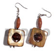 Summer Accessories Dangling 25mmx25mm Square SMRAC5605ER Summer Beach Wear Accessories Shell Earrings