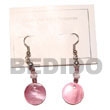 Summer Accessories Dangling Round 25mm Pink SMRAC585ER Summer Beach Wear Accessories Shell Earrings