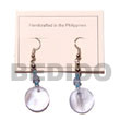 Summer Accessories Dangling Round 25mm Aqua Blue SMRAC586ER Summer Beach Wear Accessories Shell Earrings