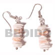 Summer Accessories Dangling White Rose   Pink SMRAC669ER Summer Beach Wear Accessories Shell Earrings
