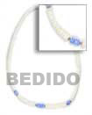 Summer Accessories 4-5mm White Shell With Blue SMRAC086NK Summer Beach Wear Accessories Shell Necklace