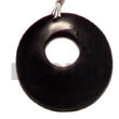 Summer Accessories Round Black Horn   Hole 40mm SMRAC5421P Summer Beach Wear Accessories Shell Pendants