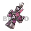 Summer Accessories Cross 40mm Glistening Pink SMRAC6295P Summer Beach Wear Accessories Shell Pendants