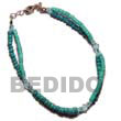 Summer Accessories 2 Rows Green Tones 2-3 Coco SMRAC002AK Summer Beach Wear Accessories Summer Anklets