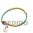 Summer Accessories Yellow Green 2-3mm Coco SMRAC006AK Summer Beach Wear Accessories Summer Anklets