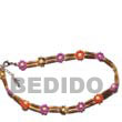 Summer Accessories 2 Rows Sig-id Wood Tube SMRAC470AK Summer Beach Wear Accessories Summer Anklets