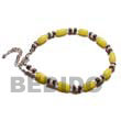 Summer Accessories Buri Seed Anklets In Yellow SMRACIAK3 Summer Beach Wear Accessories Summer Anklets