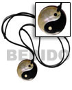 Summer Accessories 40mm Round Yin Yang  Blacktab SMRAC1405NK Summer Beach Wear Accessories Surfer Necklace
