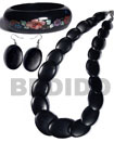 Summer Accessories Stained Black Wood Jewelry SMRAC184SJ Summer Beach Wear Accessories Teens Set Jewelry