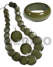 Summer Accessories Stained Green Wood Jewelry SMRAC186SJ Summer Beach Wear Accessories Teens Set Jewelry