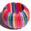 Summer Accessories Elastic Multicolored Natural SMRAC028BL Summer Beach Wear Accessories Wooden Bangles