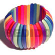 Summer Accessories Elastic Multicolored Natural SMRAC032BL Summer Beach Wear Accessories Wooden Bangles