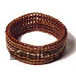 Summer Accessories Hand-made 6 Liner Agsam   SMRAC012AVBR Summer Beach Wear Accessories Wooden Bracelets