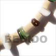 Summer Accessories Sq White Shell   Coco Bleach SMRAC089BR Summer Beach Wear Accessories Wooden Bracelets