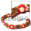Summer Accessories 2 Rows Sig-id Wood Tube   SMRAC476BR Summer Beach Wear Accessories Wooden Bracelets