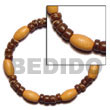 Summer Accessories Elastic Wood And Coco SMRAC5056BR Summer Beach Wear Accessories Wooden Bracelets
