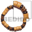 Summer Accessories Elastic Wood And Coco SMRAC5057BR Summer Beach Wear Accessories Wooden Bracelets