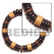 Summer Accessories Elastic Wood And Coco SMRAC5058BR Summer Beach Wear Accessories Wooden Bracelets