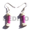 Summer Accessories Dangling Pink Wood Tube    SMRAC269ER Summer Beach Wear Accessories Wooden Earrings