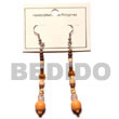 Summer Accessories Orange Dangling Wood Beads   SMRAC381ER Summer Beach Wear Accessories Wooden Earrings