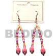 Summer Accessories Pink Dangling Limestone Beads SMRAC386ER Summer Beach Wear Accessories Wooden Earrings