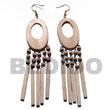 Summer Accessories Dangling 45mmx30mm Oval SMRAC5525ER Summer Beach Wear Accessories Wooden Earrings