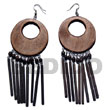 Summer Accessories Dangling 50mm Round Natural SMRAC5526ER Summer Beach Wear Accessories Wooden Earrings