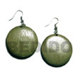 Summer Accessories Dangling Round 32mm Natural SMRAC5570ER Summer Beach Wear Accessories Wooden Earrings