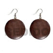 Summer Accessories Dangling Round 32mm Natural SMRAC5571ER Summer Beach Wear Accessories Wooden Earrings