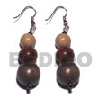 Summer Accessories Dangling Round Natural Wood SMRAC5614ER Summer Beach Wear Accessories Wooden Earrings