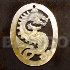 Oval mop dragon carving 45mm Oval mop dragon carving 45mm