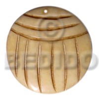 40mm round grooved natural white