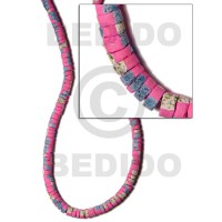 4-5mm coco heishe bright pink