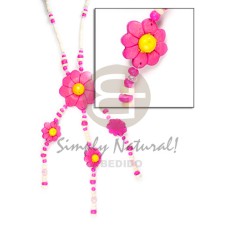 3-tassel triple coco flower pendant 3-tassel triple coco flower pendant